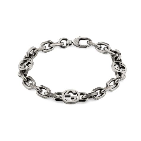 bracelet gucci femme argent|gucci interlocking silver bracelet.